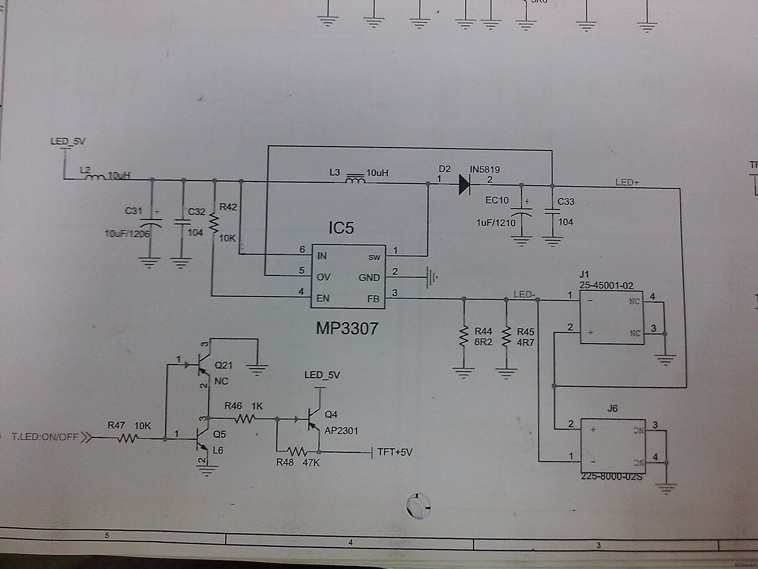 MP3307電路燒輸出濾波電容
