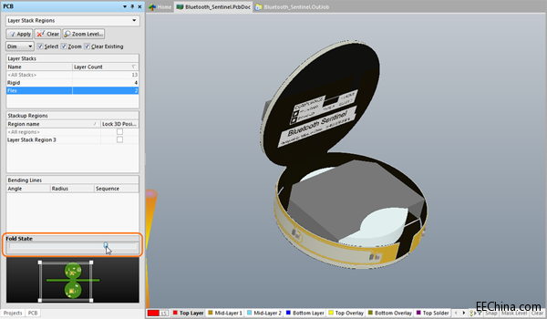 Altium Designer14新增對軟硬結合板設計的支持