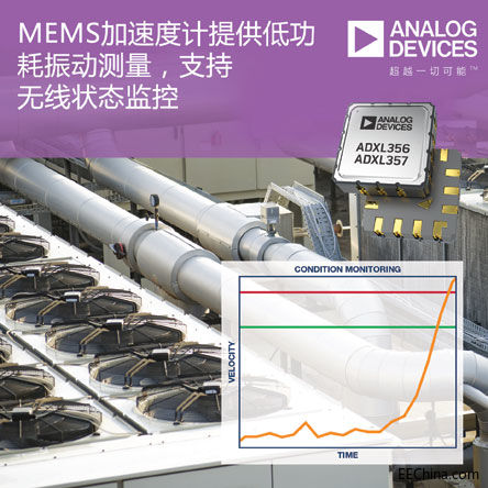 ADI新推MEMS加速度計(jì)，提供低功耗振動(dòng)測(cè)量，開(kāi)啟無(wú)線狀態(tài)監(jiān)控新時(shí)代