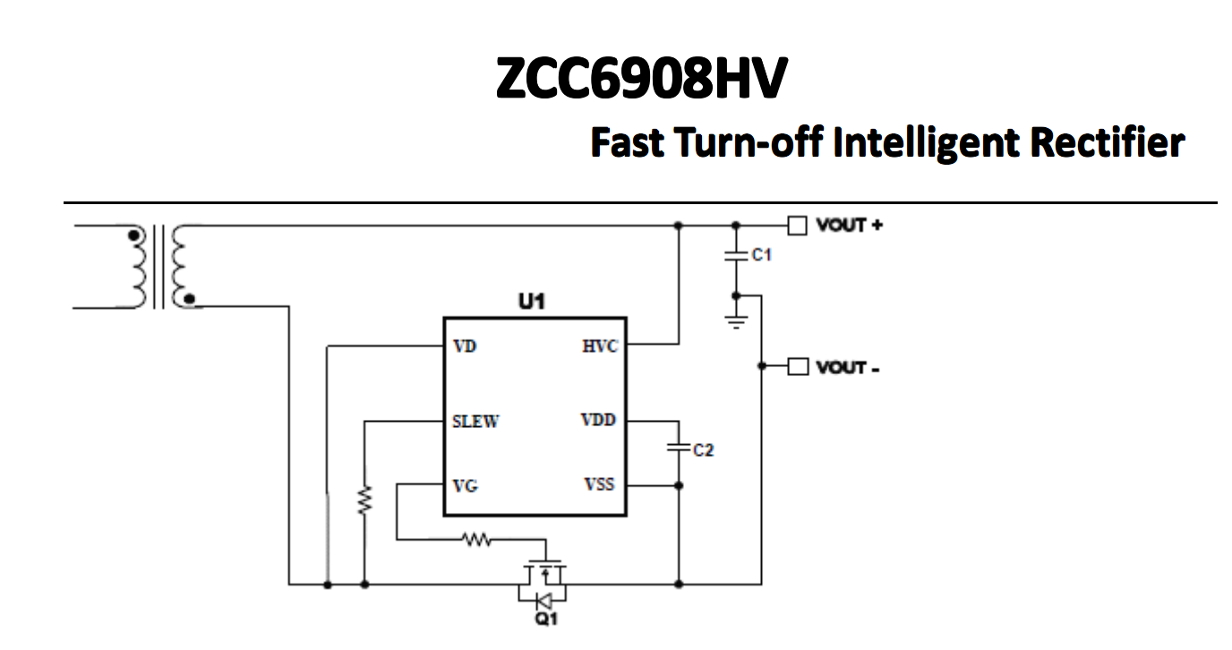 PD電源 低邊/高邊同步整流芯片ZCC6908 完美兼容MP6908