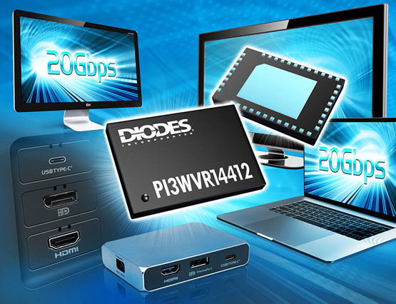 Diodes 公司的 20Gbps 多通道多任務器/解多任務器可提升 HD/UHD 視頻信號繞送效益