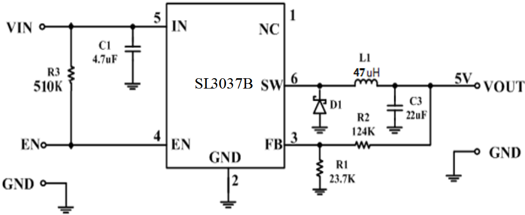 ԴоƬSL3037B 0.6A60V500kHz IC