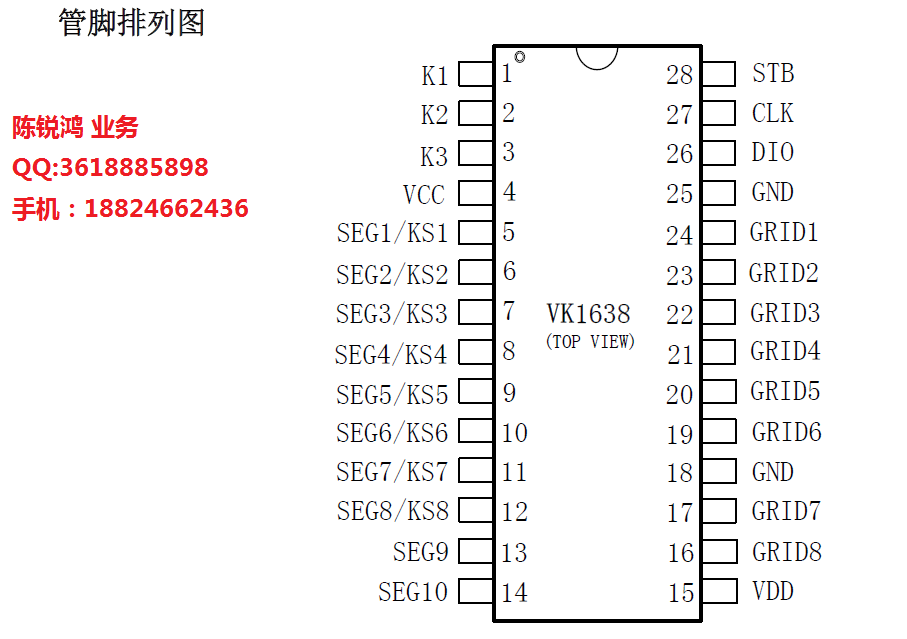 VK1638 80c x{· 늏λ·LED@