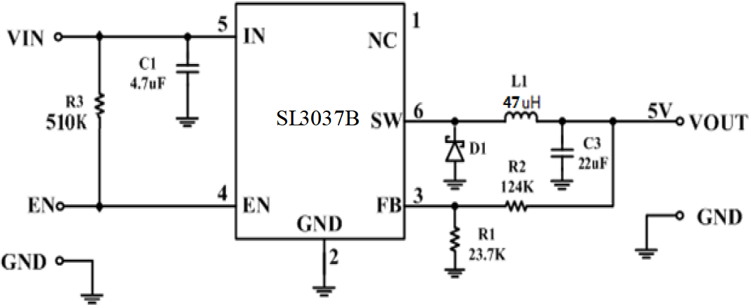 SL3037B 0.6A60V500kHz DC/DC D(zhun)Q