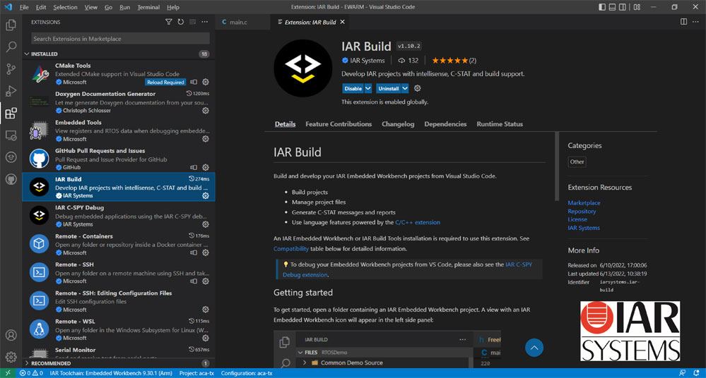 IAR Systems ֧ Visual Studio Code U(ku)չԝM(mn)_(ki)l(f)