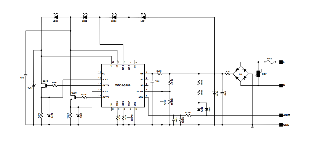 һЃ(ni)2ͨⲿ2ͨĽֱLED(q)IC-WD35-S28A